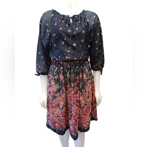 Junior Bazaar Vintage Midi Floral  Print Dress Size 11